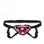 Velvet Knit Strap On Harness - Pink