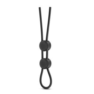 Stay Hard Silicone Double Loop Cock Ring - Black