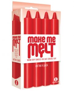 The 9's Make Me Melt Sensual Warm-Drip Candles 4 Pack - Red