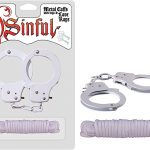 Sinful Metal Cuffs w/Love Rope - White