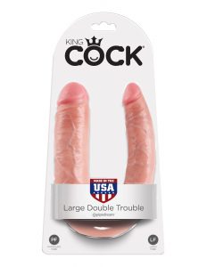 King Cock Double Trouble Large - Flesh