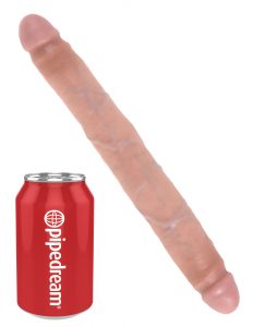 King Cock 12" Slim Double Dildo - Flesh
