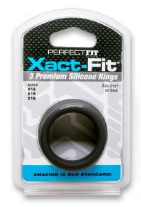 Xact Fit Silicone Rings #14 #15 #16 - Black
