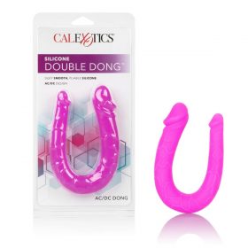 SILICONE DOUBLE DONG PURPLE AC/DC