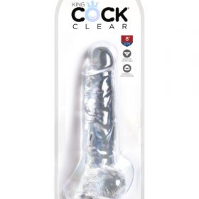KING COCK CLEAR 8 IN COCK W/ BALLS