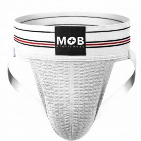 MOB FETISH JOCKSTRAP WHITE MEDIUM 3IN WAISTBAND(BULK)