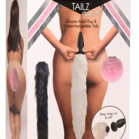 TAILZ SNAP ON SILICONE ANAL PLUG & 3 INTERCHANGEABLE TAILS