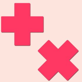 PASTEASE PLUS X GLOW IN THE DARL NEON PINK CROSS