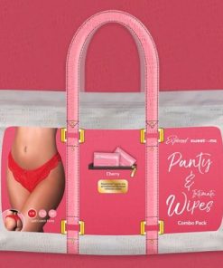 SWEETUMS SPLIT PANTY W/ WIPES CHERRY S/M