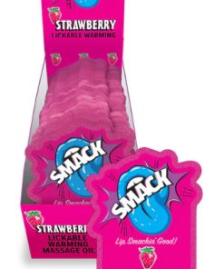 SMACK LICKABLE MASSAGE OIL 36 PC DISPLAY STRAWBERRY